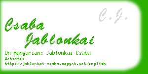 csaba jablonkai business card